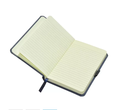 FIS Executive Ostrich Italian PU Cover Notebook, Ivory Paper, Single Ruled With Elastic Band, Blue Color, 120 Sheets, Pen Holder and Gift Box, A6 Size - FSNBEXSLA6BL