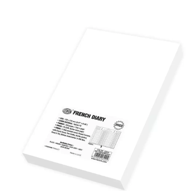 FIS French Diary 2023, PU 1-Side Padded, Round Corner, Light Grey - FSDI29FRPU23LGY