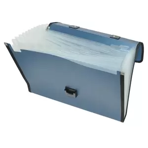 FIS Expanding File Metalic 13 Pockets Blue Color, F/S (210 x 330 mm) Size - FSPG1306BL