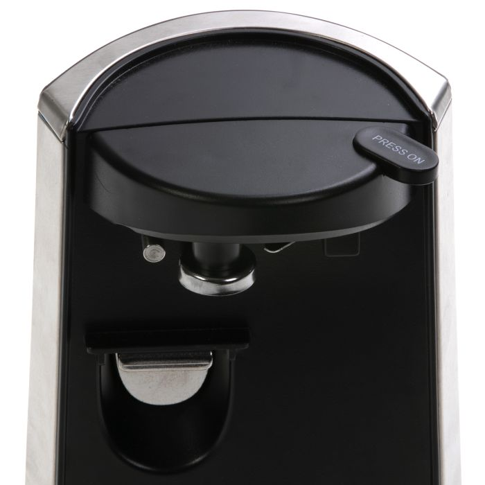 Geepas 60W 3-In-1 Can Opener - 3 Functions: Can Opener, Bottle Opener And Knife Sharpener - Cord-Storage Design, Multifunctional Electric Tin Opener