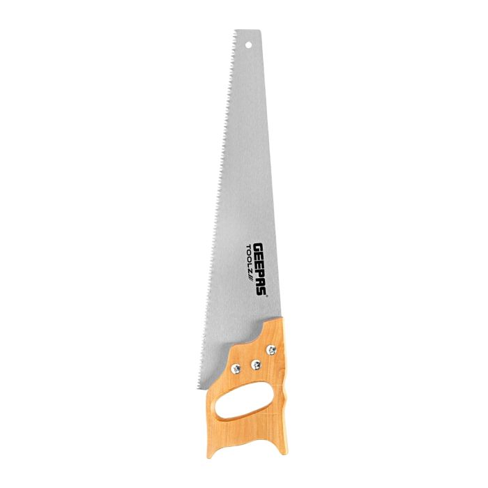 Geepas 18" Hand Saw - Universal-Cut Soft-Grip With Wooden Handle | Heavy Duty Sawing, Trimming, Gardening, Wood Cutting, Plastic, Made Of Carbon Steel | Ideal For Carpenters, Gardeners, & Framers