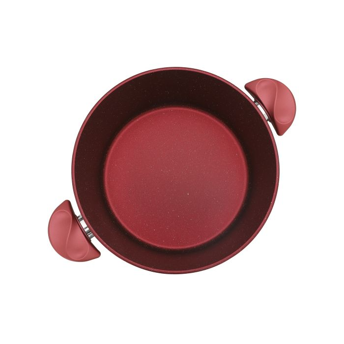 Aluminium Casserole With Durable Granite Coating, RF10256 | 5 Layer Durable Construction | Stay Cool, Bakelite Handles & Knob | PTFE Free, PFOA Free Non-Stick Casserole