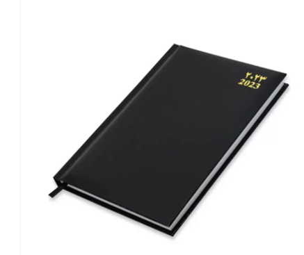 FIS A5 Diary 2023 (Arabic/English) Friday & Saturday Combined, Vinyl Black - FSDI93AE23BK