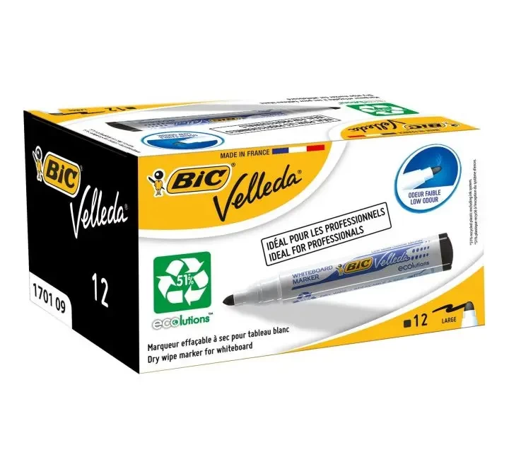 BiC WHITE BOARD MARKER 1701 BULLETIN TIP - BLACK
