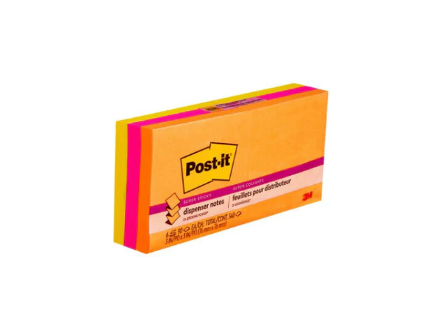3M Post-it Super Sticky Pop-up Notes Assorted Ultra Colors, 3 in x 3 in, 6 Pads/Pack