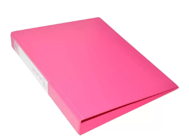 FIS PVC Ring Binders, 2 Ring, 25 mm, Gold Ring, Pink Color, A4 Size - FSBD225GDRBPI