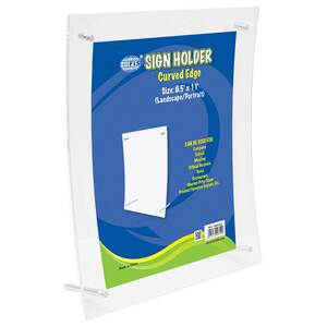 FIS Curved Edge Sign Holder Landscape/Portrait - 8.5'X11' (Inches) Pack of 4 Pieces -FSNA1504-4