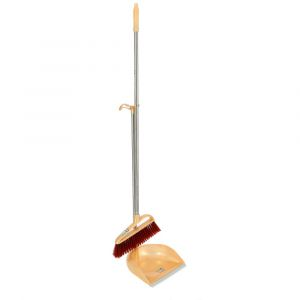 Royalford Portable Broom With Dustpan - Plastic - Beige