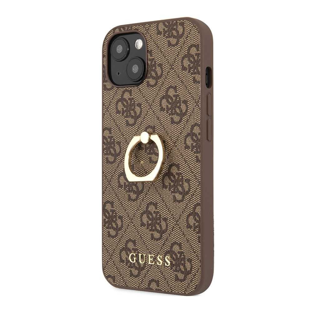 Guess PU Leather 4G Case With Ring Stand For iPhone 13 Mini (5.4") - Black