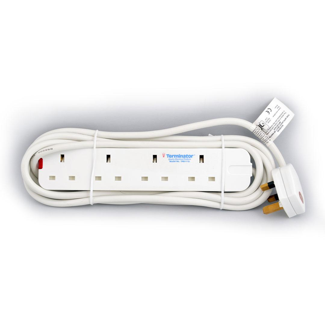 4 Way Power Extension Socket 5M Cable 13A