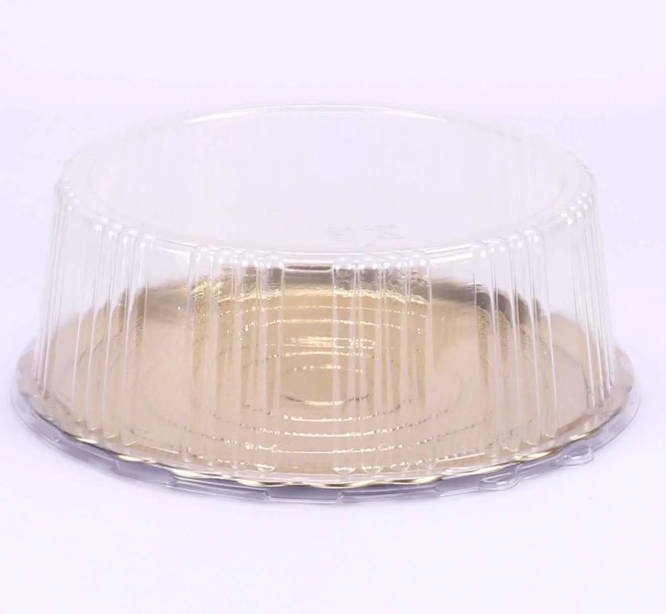 Gold Base Round Cake Container With Lid