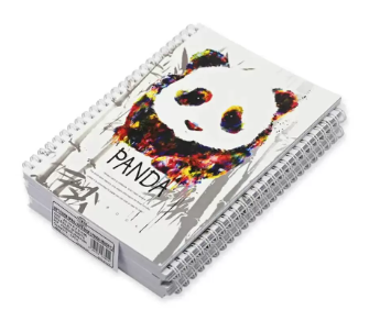 FIS Pack Of 5 Spiral Soft Cover Notebook, 96 Sheets A5 Panda Design 1 -FSNBSSCA596-PAN1