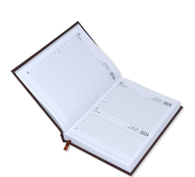 FIS Diary 2024 English (Saturday & Sunday Combined) A5, Chocolate - FSDI90E24CH