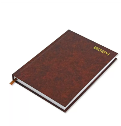 Fis 2024 Russian Diary (Russian/English), A5 Vinyl, 1 Side Padded, Brown -FSDIRU0124BR