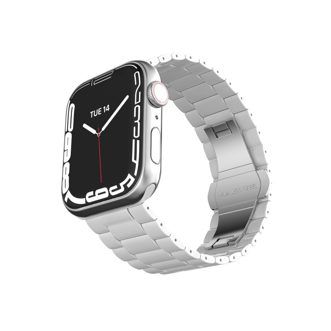 Levelo Nocturne Three Strain Ceramic Watch Strap For Apple Watch 42 / 44 / 45mm - White