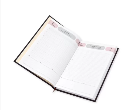 FIS 2024 Agenda Diary Arabic/English Vinyl Hard Cover, Chocolate - FSDI75AEV24CH