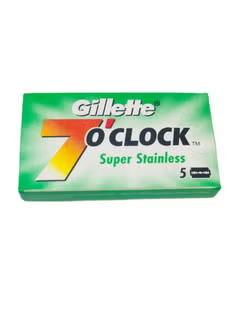Gillette 7 O'Clock Super Stainless Green Razor Blades 5 count