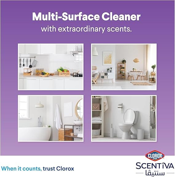 Clorox Scentiva Multi Surface Cleaner 500Ml, Tuscan Lavender, Bleach Free Disinfectant Spray