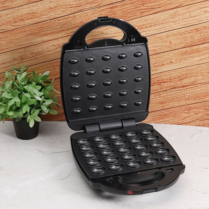 Geepas 25 Pcs Nut Maker - Double-Sided Heating, Non-Stick Doughnut Maker, Skid Resistant Feet | Power-On Lights | Ideal For Parties, Breakfast, Snacks, Outings And More | 2 Years Warranty