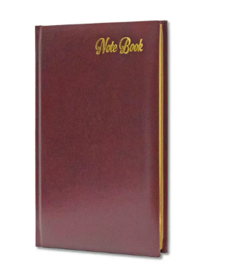 FIS Golden Notebook Bonded Leather, Size A5, Italian Ivory Paper, 70 GSM, 196 Pages, 8 mm Ruled, 1 Side Padded Cover, Gold Gilded Edges, Colour Maroon - FSNB1SA5GIVBLMR