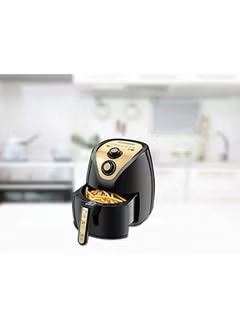 Air Fryer with 0.8KG, Anti Stick, with Rapid Air Convection Technology (Suitable for 2-4 People) 2.5 L 1500 W AF250G-B5 Black/Gold