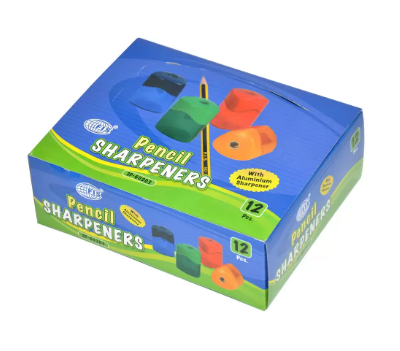 FIS Plastic Sharpeners 1 Hole, Triangle Shape, Pack of 12 Pieces - FSSP60203