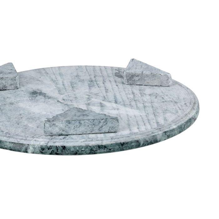 Marble Chapati Table , Natural Marble , 11", RF10140 | 100% Natural Marble | Anti-Slip Feet | Heavy Duty Construction | 27.0(Dia) * 3cm | 2.3kg