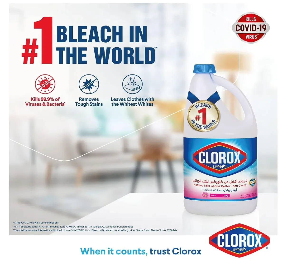 Clorox Bleach Liquid Floral Scent 1.89L x 8