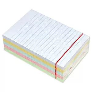 FIS Sticky Note Pad, 4X6 inches, Pack of 5, Ruled 5 Assorted Pastel Color -FSPO4X6RP5C