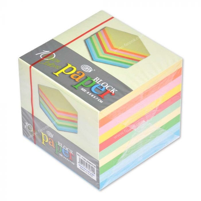 FIS 10 Color Paper Block 8X8X7cm - FSBL8X8X7C10