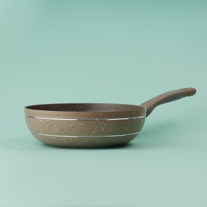 Royalford Smart Wok Pan With Durable Marble Coating - High-Quality Forged Aluminium Construction, Non-Stick Pan For Gas, Induction & Ceramic Hobs - 3.8MM Induction Bottom - (26cm)