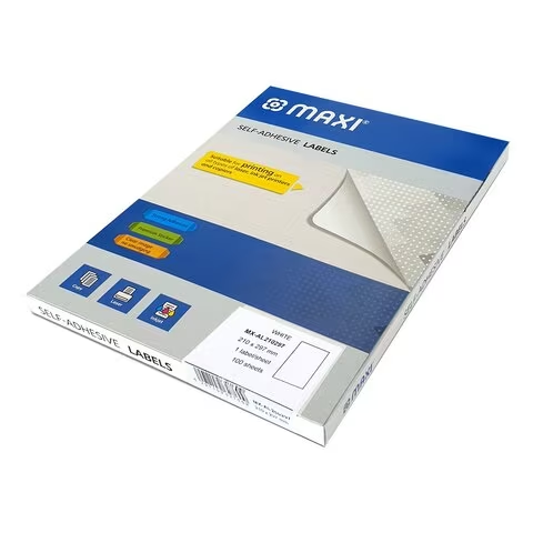 Maxi Self-Adhesive Labels White 100 Sheets