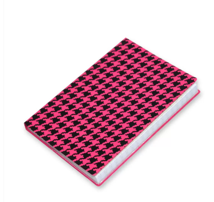 Pack of 5 Pieces A7 PVC Square Lines Notebook, 100 Pages Pink/Black