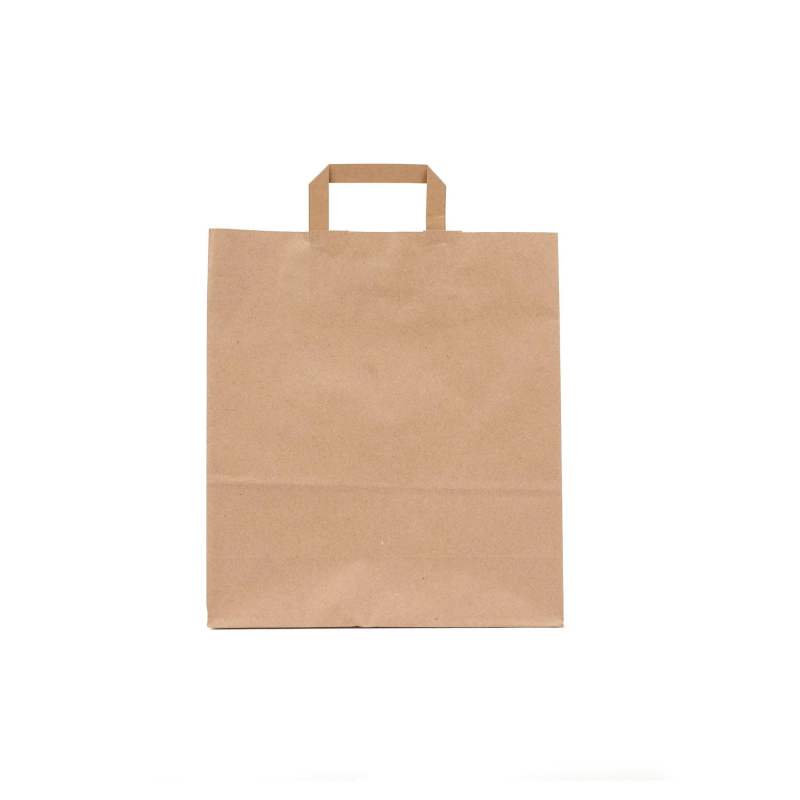 Kraft Brown Paper Bag Flat Handle 32x12x35 Cm