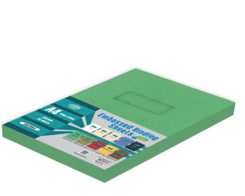 FIS Embossed Binding Sheet with Window 230 gsm Pocket of 50 pieces - FSBDE230WA4EM