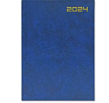 Fis 2024 A5 Diary,Vinyl, English Hard Cover Blue -FSDI21E24BL