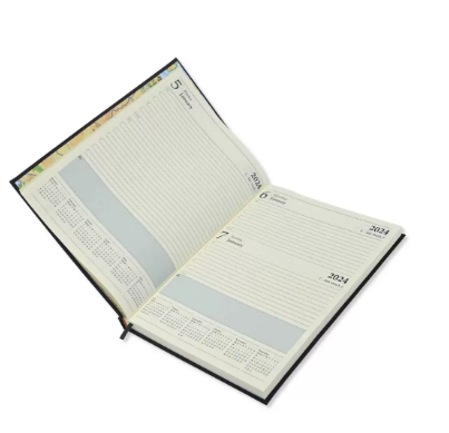 FIS A4 Diary 2024 English (Saturday & Sunday Combined) Black - FSDI47EP24BK