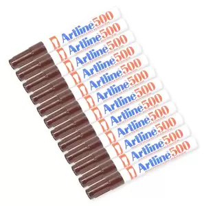 Artline White Board Marker Fine Pack of 12, Brown, 500 - ARMK500BR