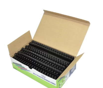 100-Piece FIS Binding Rings Plastic 16mm Size, Black Color, 130-Sheets Capacity - FSBD16BK