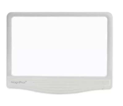 FIS 3X Page Magnifier with Anti-Glare LED Silver Color - EYMG1816