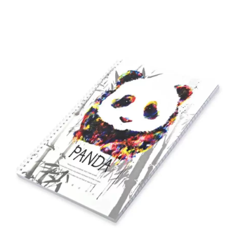 FIS Pack Of 5 Spiral Soft Cover Notebook, 96 Sheets A4 Panda Design 1 -FSNBSSCA496-PAN1