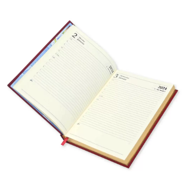 FIS Golden A5 Diary 2024 (English) Maroon - FSDI26EG24MR
