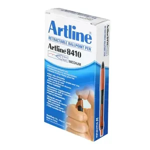 Artline ErgoLine Pen, Polyacetal Resin Tip Fine, Green Color, 0.4 mm, Pack of 12 pcs. - ARFP3400GR