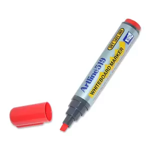 Artline White Board Marker Broad Pack of 12, Dry Safe, Red, 519 - ARMK519RE