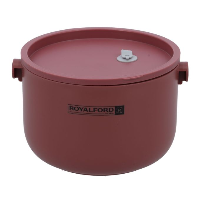 Royalford Single Layer Round Lunch Box, Stainless Steel Inner, RF11104 | 1000ml Food Storage Container With Individual Compartments | Durable Leak-Proof Eco-Friendly