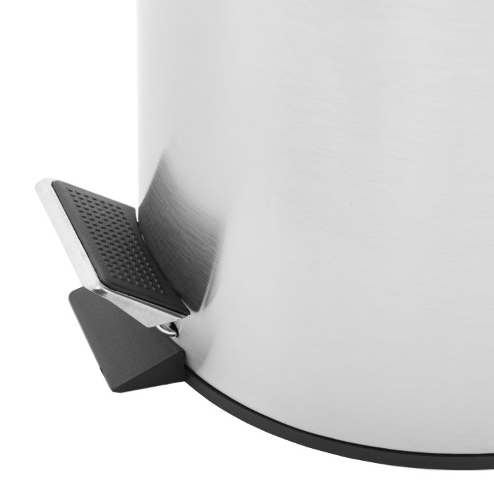 Royalford RF5127 Stainless Steel Pedal Bin, 12L - Fingerprint Proof, Rust Resistant, Odor Free & Hygienic - Stainless Steel Handle, Strong Plastic Bucket Inner, Soft Close Lid And Plastic Base