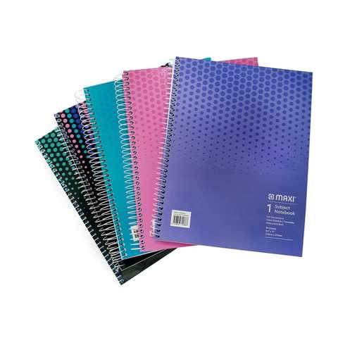 Maxi Spiral 1 Subject Notebook 80 Sheets Multicolour