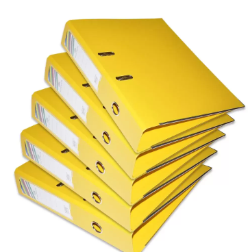 PP Lever Arch File, 8cm, F/S Size, Yellow, PP Origin Germany - FSBF8PYLFN10