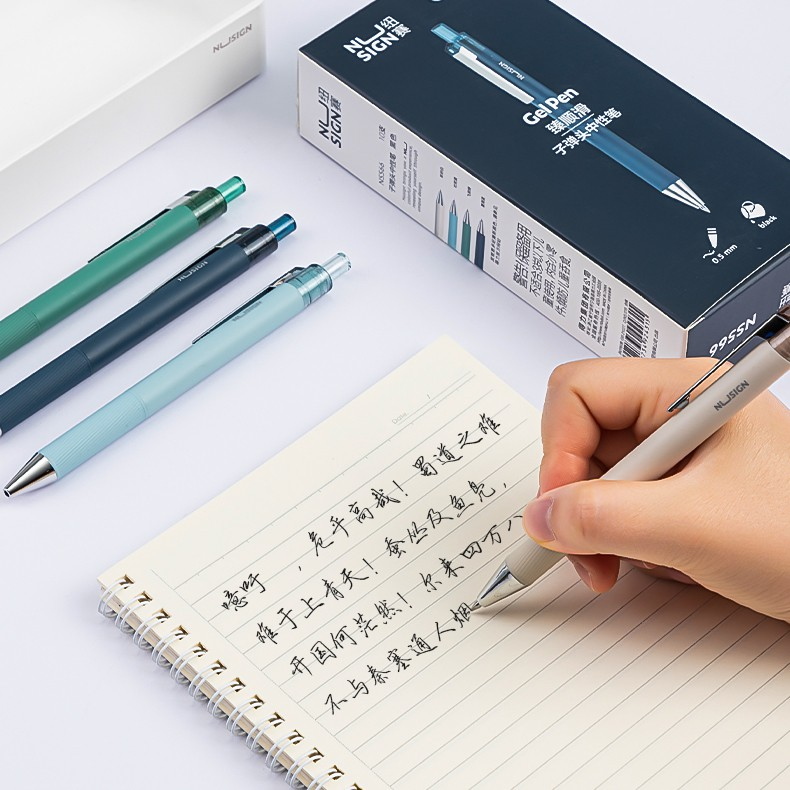Deli NS566 NuSign Gel Pen 0.5mm Black Ink school office use