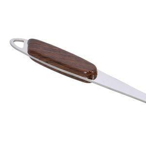 Royalford Slotted Turner With Wooden Handle - Stainless Steel - Wooden